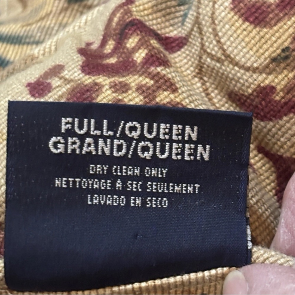 RALPH Lauren Highgate Woods FULL QUEEN COMFORTER Vtg FLORAL Neutral Rare - Picture 4 of 7